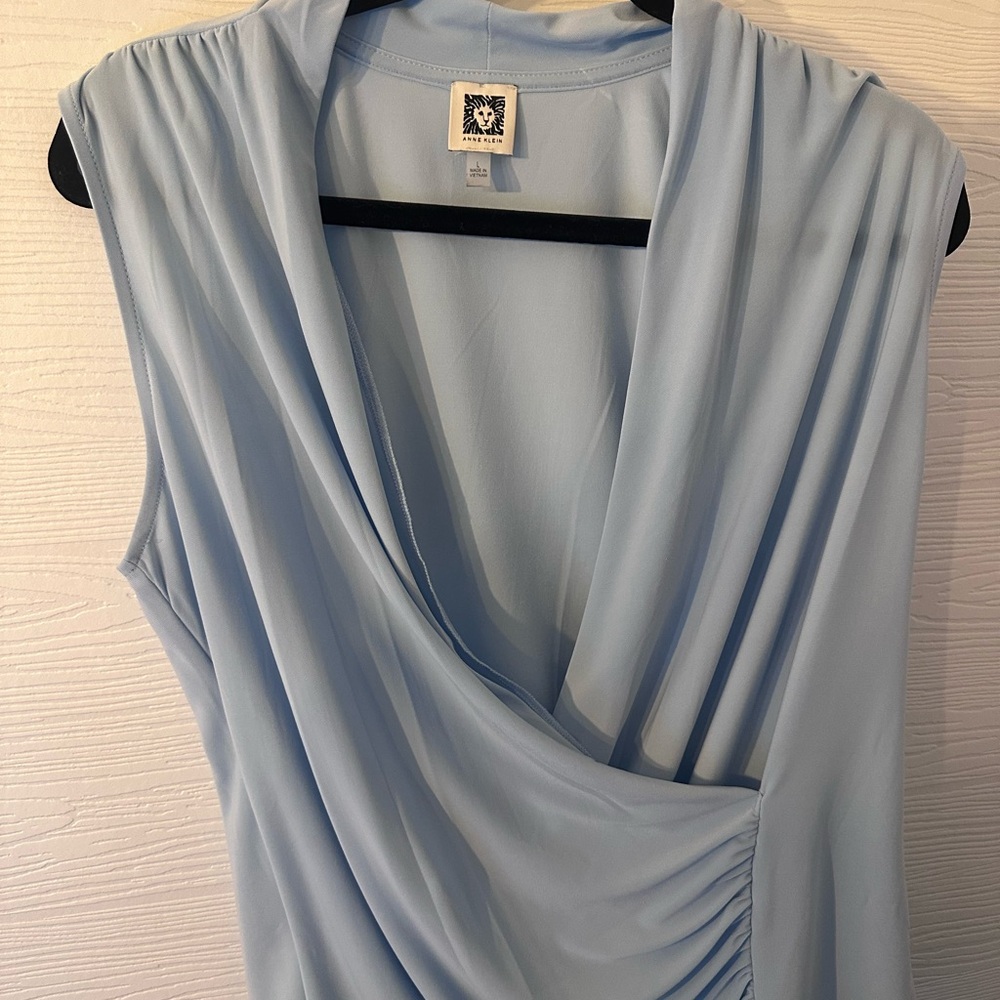 Light Blue Anne Klein Sleeveless Blouse